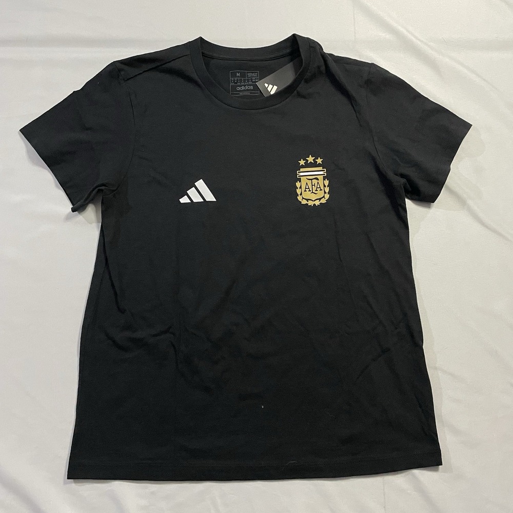 NWT Adidas Women's Medium Argentina National Team Soccer T-Shirt Black AFA